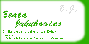 beata jakubovics business card