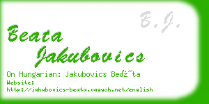 beata jakubovics business card